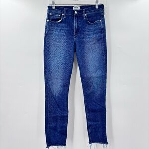 Agolde Mid Rise Frayed Hem Skinny Jeans Size 28